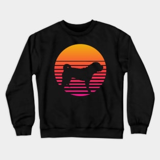 Retro 80s Shar-Pei Sunset Crewneck Sweatshirt